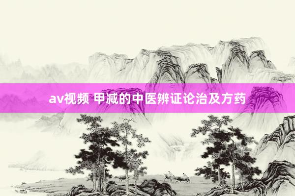 av视频 甲减的中医辨证论治及方药