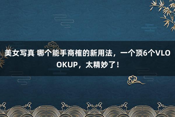 美女写真 哪个能手商榷的新用法，一个顶6个VLOOKUP，太精妙了！