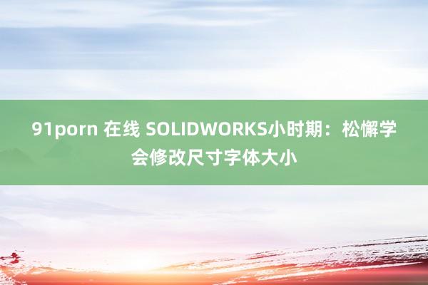 91porn 在线 SOLIDWORKS小时期：松懈学会修改尺寸字体大小